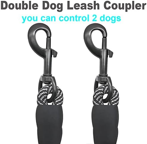 מצמד רצועת כלבים כפול, רצועת טנדם לשני כלבים, ללא סבך 360 סיבוב סיבוב כפול ספליטר רצועת כלבים חזקה, לכלבים קטנים