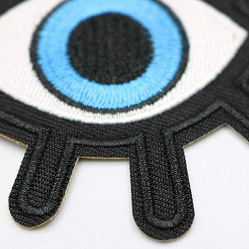 רטרו עיניים גדולות טלאי טלאי רקום תג אפליקציה ברזל על תפור על הסמל