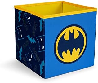 קומיקס באטמן לוגו 11-אינץ אחסון סל קוביית ארגונית / בד סל מיכל, כוך קוביית ארון ארגונית / קומיקס ספר גיבור צעצועים,