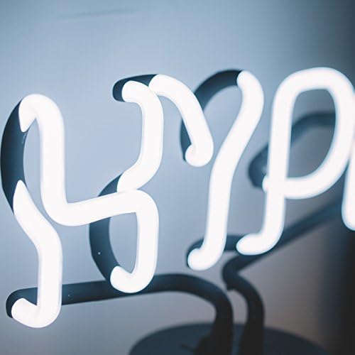 Amped & Co Hype Real Neon Light Light Link Last Deskment, גדול 9.6x8.3 , זוהר לבן