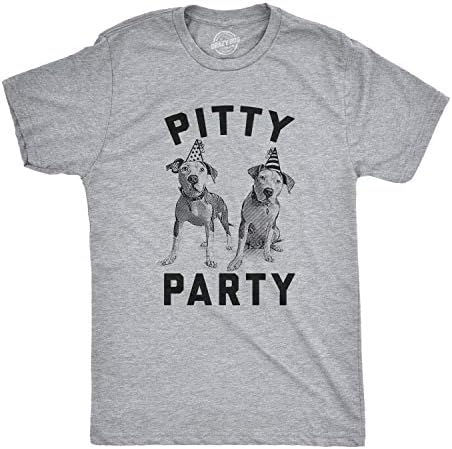 Mens Pitty Party T חולצה חמוד פיטבול כלב מתנה לטי חיות מחמד כלב משוגע חולצות טים ​​מצחיקות פרמיום כותנה