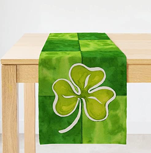 ארקני סנט פטריק יום שולחן רץ 13 על 72 סנטימטרים ירוק שמרוק מזל דקור חווה מקורה בציר חג משובץ בצבעי