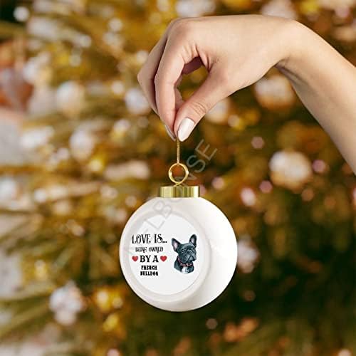 כדור קישוטי חג המולד 3 אהבה היא בבעלות פג כלב עם מעט לב קרמיקה קישוט קרמיקה קישוטים לחג המולד קישוטי