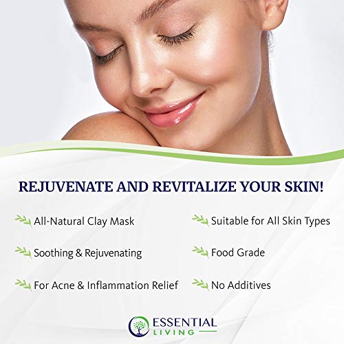 חיים חיוניים: אבקת חימר בנטוניט - מסכת פנים טבעית לטיפול בעור לניקוי עמוק, אקנה ועור סדוק-2 פאונד. -