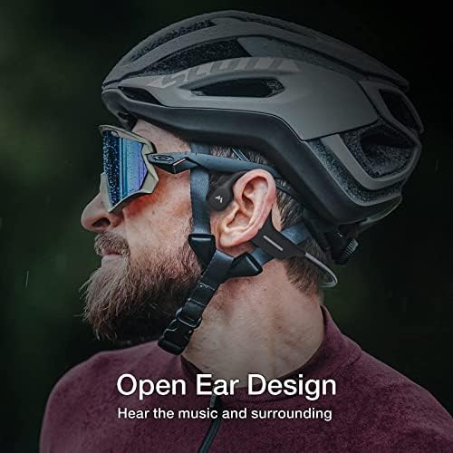 אוזניות הולכת עצם אלחוטית של Moing, אוזניות Bluetooth באוזן פתוחה עם רצועות רפלקטיביות, מיקרופון