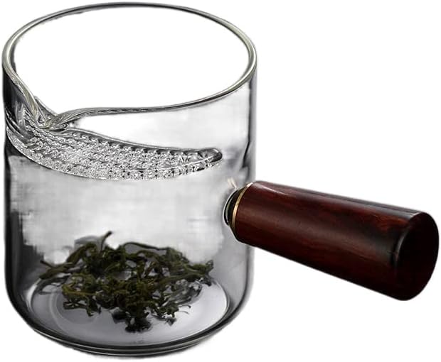 ידית מעץ כוס כוס כוס תה ניקוז תה מחיצת תה משולבת עם סט כוס תה פילטר 木柄 玻璃 公道杯 茶漏 一体 分 茶器 带 过 过 滤茶杯 套 套 套