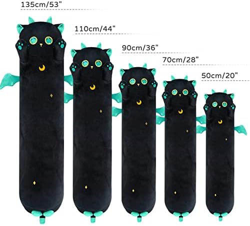 36 ארוך חתול קטיפה קוואי גוף כרית + מתנת שקיות עם שחור ידית