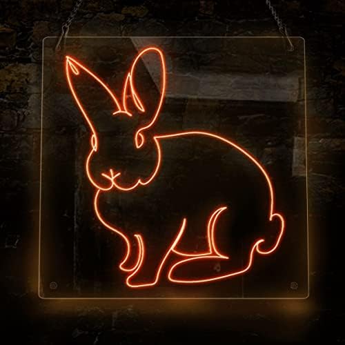 ארנב ארנב ארנב שלט חיה ביתי שלט ניאון, נושא בעלי חיים בעבודת יד אל חוט ניאון שלט אור, אמנות קיר לעיצוב הבית,