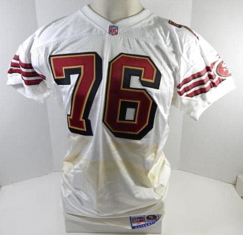 1997 סן פרנסיסקו 49ers Kirk Scrafford 76 משחק הונפק ג'רזי לבן 52 DP26608 - משחק NFL לא חתום משומש
