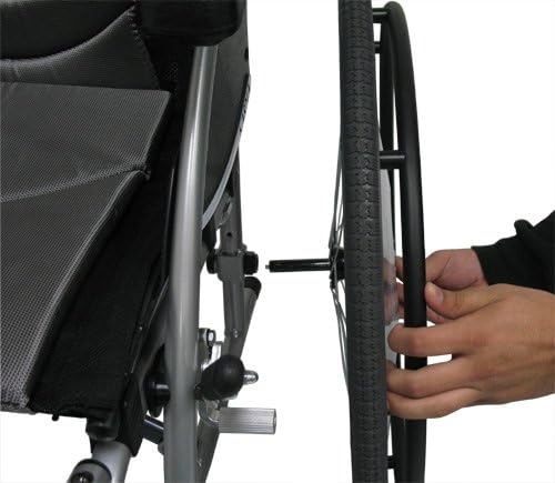 כסא גלגלים ארגונומי של קרמן ב -20 אינץ 'וסרני שחרור מהיר, מסגרת אדומה
