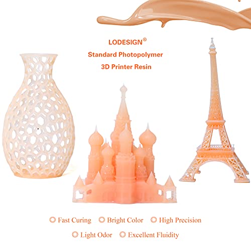 Lodesign 3D מדפסת שרף סטנדרטי פוטופולימר 405nm שרף לריפוח UV ריח נמוך ריח נמוך הדפסת דיוק גבוהה