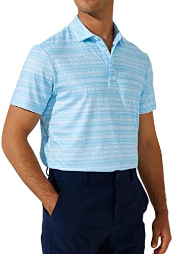 חולצות פולו לגברים של Purltoan חולצות שרוול קצר בכושר יבש הופעה אופנה אופנה חולצות פולו מזדמנים חוף טרופי