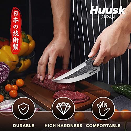 משודרג הוסק שף סכיני חום צרור עם שחור מטבח קמפינג בישול סכין עם עור נדן אריזת מתנה