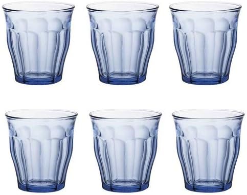 דוראלקס תוצרת צרפת כוסות שתייה לכוס זכוכית ימית של פיקארדי, 7.75 אונקיה-סט של 6, כחול ימי