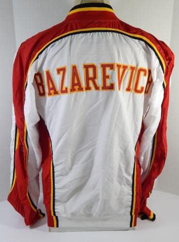 1993-94 אטלנטה הוקס סרגיי בזארביץ ' 5 משחק משמש מכנסי ז'קט לבן 44 60 - משחק NBA בשימוש
