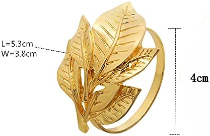 MXiaoxia 6 יחידות/ מפית מעודנת מחזיק טבעת שולחן קישוט עלה זהב מפית מפית סגסוגת סגסוגת טבעת חתונה חתונה