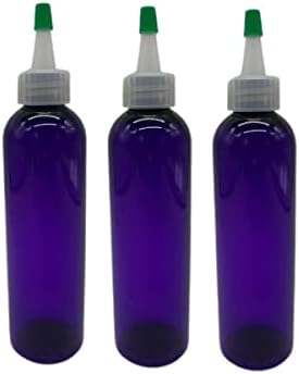 חוות טבעיות 4 גרם סגול Cosmo BPA בקבוקים חופשיים - 3 מכולות הניתנות למילוי ריק - שמנים אתרים - שיער
