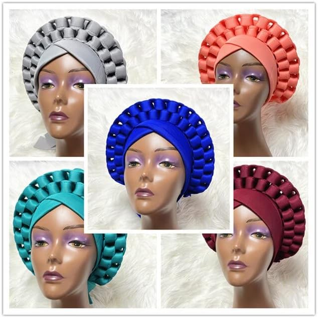 עיצוב MSBRIC AUTO GELE HEADTIE טורבן נשים אפריקאיות נשים גדולות לכובעי נשים ניגרי טורבן גלה AUTO GELE צבע