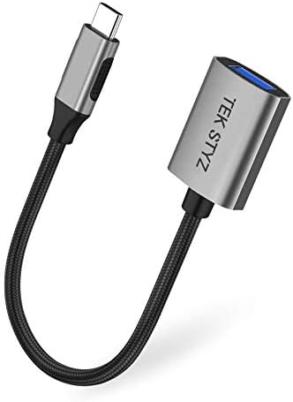 מתאם Tek Styz USB-C USB 3.0 עובד עבור GoPro Hero 8 OTG Type-C/PD זכר USB 3.0 ממיר נשי.