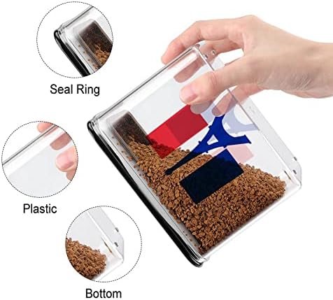 אייפל מגדל צרפת דגל מזון אחסון מיכל פלסטיק ברור אחסון קופסות עם חותם מכסה