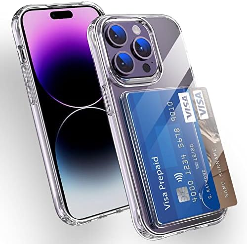 FDTCYDS iPhone 11 Pro Case עם מחזיק כרטיסים, מארז ארנק מגן מחוספס היברידי - ברור