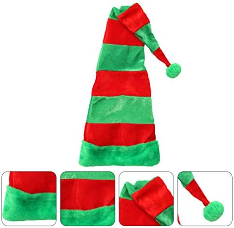 ארוך חג המולד כובע חג המולד שדון כובע פסים סנטה כובע סנטה קלאוס תלבושות אביזרי חג המולד מסיבת חג אדום, ירוק