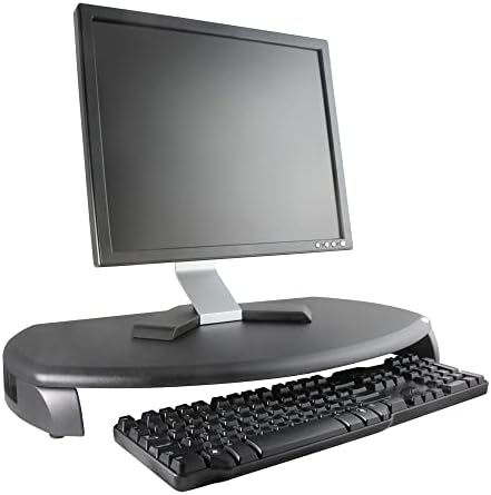 מעמד צג מחשב שולחני של קנטק עם אחסון מקלדת, טופ עץ של מדף, מחזיק עד 80 ק ג, 23 על 13.25 על 3, שחור