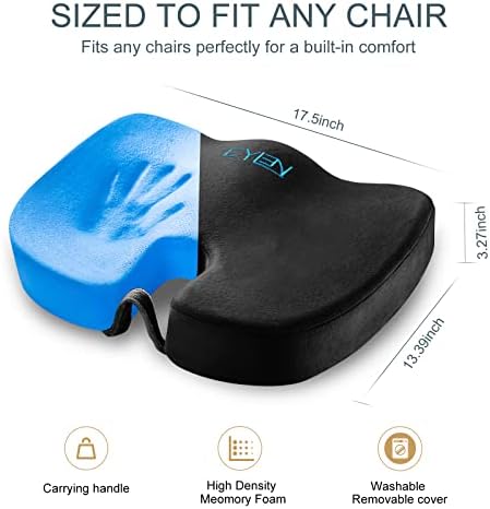 סיילן ג 'ל חדור משרד מושב כרית - נוחות זיכרון קצף כיסא כרית עם קירור ג' ל חדור עבור עצם הזנב,
