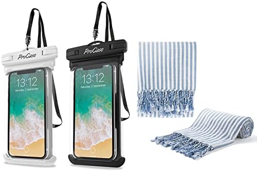 ג ' וטו 2 חבילה אוניברסלי עמיד למים טלפון מחזיק פאוץ צרור עם תורכי חוף מגבת