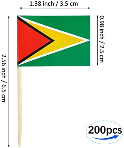 דגל קיסם גיאנה מיני דגלי צילינדר הקאפקייקס קטן