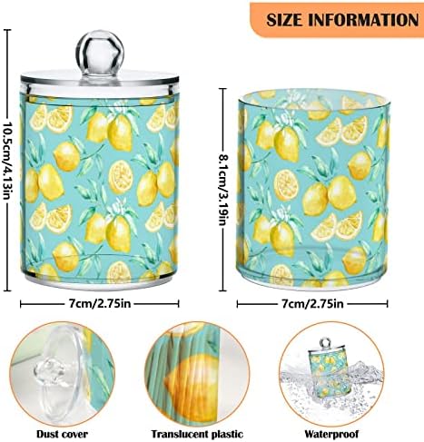 צבעי מים לימון כותנה מחזיקת ספוגית מיכלי אמבטיה צנצנות עם מכסים מכניסים כרית כותנה כרית כרית עגול מחזיק צנצנת
