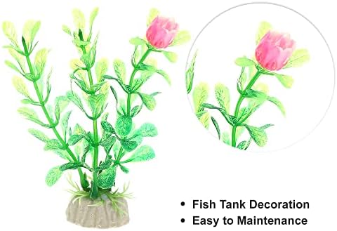Crocoste 2 PCS צמחי פלסטיק אקווריום, צמח מימי מלאכותי לקישוט צמחי נוף טנקים של דג זהב, ירוק, 4.72