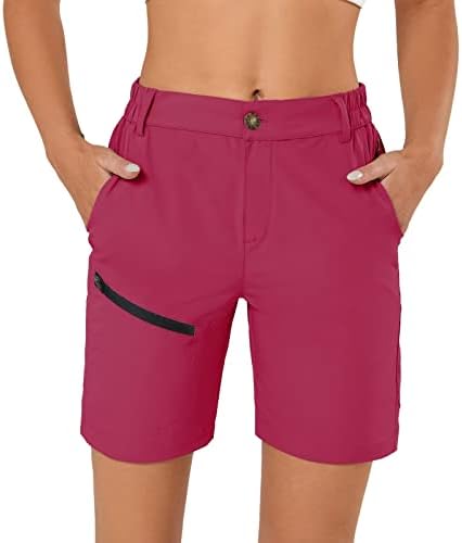 מכנסי מטען לנשים של יונדובופ מכנסיים קצרים מהיר של מכנסי גולף פעילים יבש מכנסי נסיעה בקיץ עם כיסי