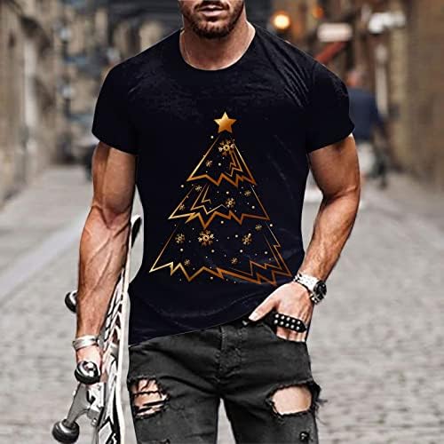 Wybaxz 2022 גברים חג המולד סתיו חורף שרוול קצר מזדמן חג המולד 3d מודפס חולצות אופנה חולצה עליונה חולצה מלאה