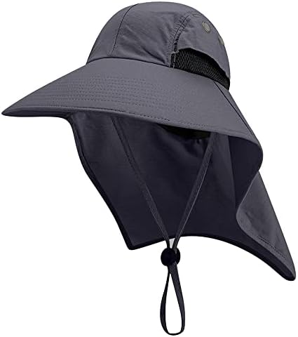 כובעי שמש לגברים עם דש צוואר, כובע גינון רחב שוליים לנשים כובע ספארי UPF 50+ הגנת UV דיג טיולים