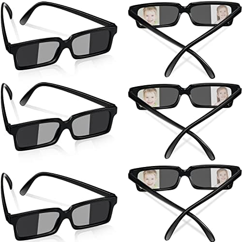 6 חבילה משקפי שמש מראה אחורית משקפי שמש אמיתי בלש משקפיים אנטי מסלול לראות מאחוריך עם בתוך העדשה מראות