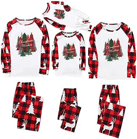 משפחת חג המולד פיג'מה תלבושות תואמות תואמות עץ חג המולד פיג'מה תואמת בגדי חג המולד
