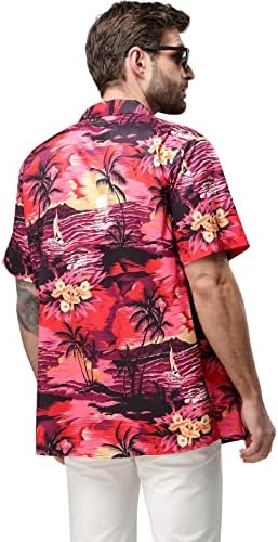 Mrignt Hawaiian חולצה שרוולים קצרים כפתור מודפס