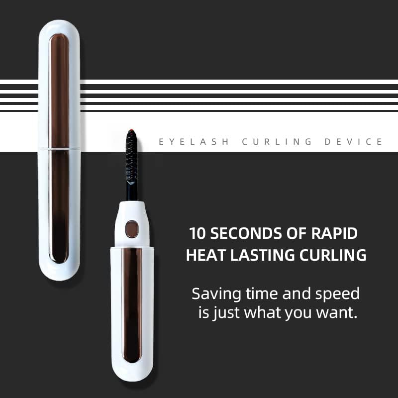 Calisi Eyelash Curler מחממים את התלתלים עם ריסים עם מסרק ריסים, בקרת טמפרטורה חכמה איפור תלתלים טבעי מהיר, USB