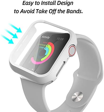 מארז Intlife התואם ל- Apple Watch Series 4/5/6/SE 44 ממ עם מגן מסך, כיסוי מגן מחשב קשה מט עם אביזרי