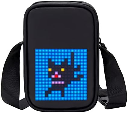 Busutu LED צלב גוף עם Bluetooth ותוכנית, Mini Messenger Bayer Parent Warner עם מסך צבע מלא, ארנק