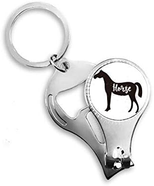 סוס חיה שחור -לבן ציפורן חיה ניפר טבעת מפתח בקבוקי שרשרת פותחן