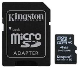 כרטיס זיכרון חדש של קינגסטון מיקרו 4 ג ' יגה-בייט עם מתאם