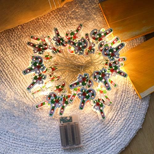 אבאודם סנטה מקל מנורת חג המולד מחרוזת אור דקורטיבי הוביל אור עם תיבת סוללה
