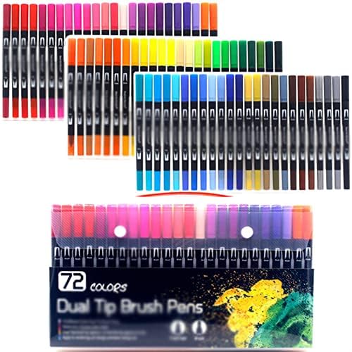 סמני Walnuta קבעו צבעים קצה כפול מברשת עט ציור ציור ציור בצבעי מים עטים עטים