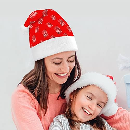 ברגים אמריקאי דגל מצחיק חג המולד כובע סנטה קלאוס כובעי קצר קטיפה עם לבן חפתים עבור חג המולד חג מסיבת אספקת