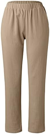 מכנסי פשתן לנשים פאלאצו טרקלין מכנסיים קל משקל מודפס קיץ מכנסי טרנינג פרחוני מכנסיים