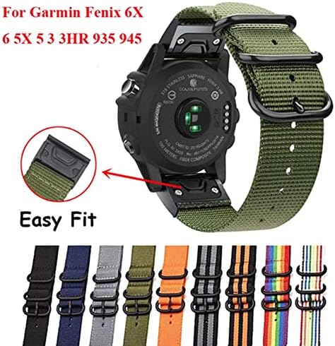 XJIM 22 26 ממ כושר מהיר של ניילון שעון רצועה עבור Garmin Fenix ​​6X 6 Pro Watch Smart Watch להקה Fit