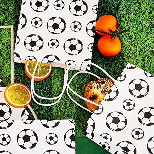 24 חלקים מסיבת כדורגל תיקי כדור כדורגל שקיות גודי נייר הדפסת כדורגל פינוק שקיות מתנה לממתקים לילדים קישוטים