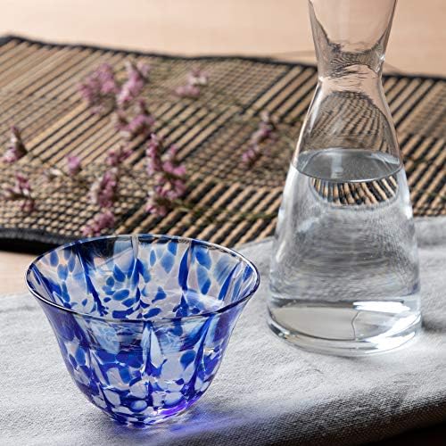 טויו סאסאקי זכוכית SA412 כוס כחול 2.8 פל 'גרם, כוס סאקה, מיוצר ביפן